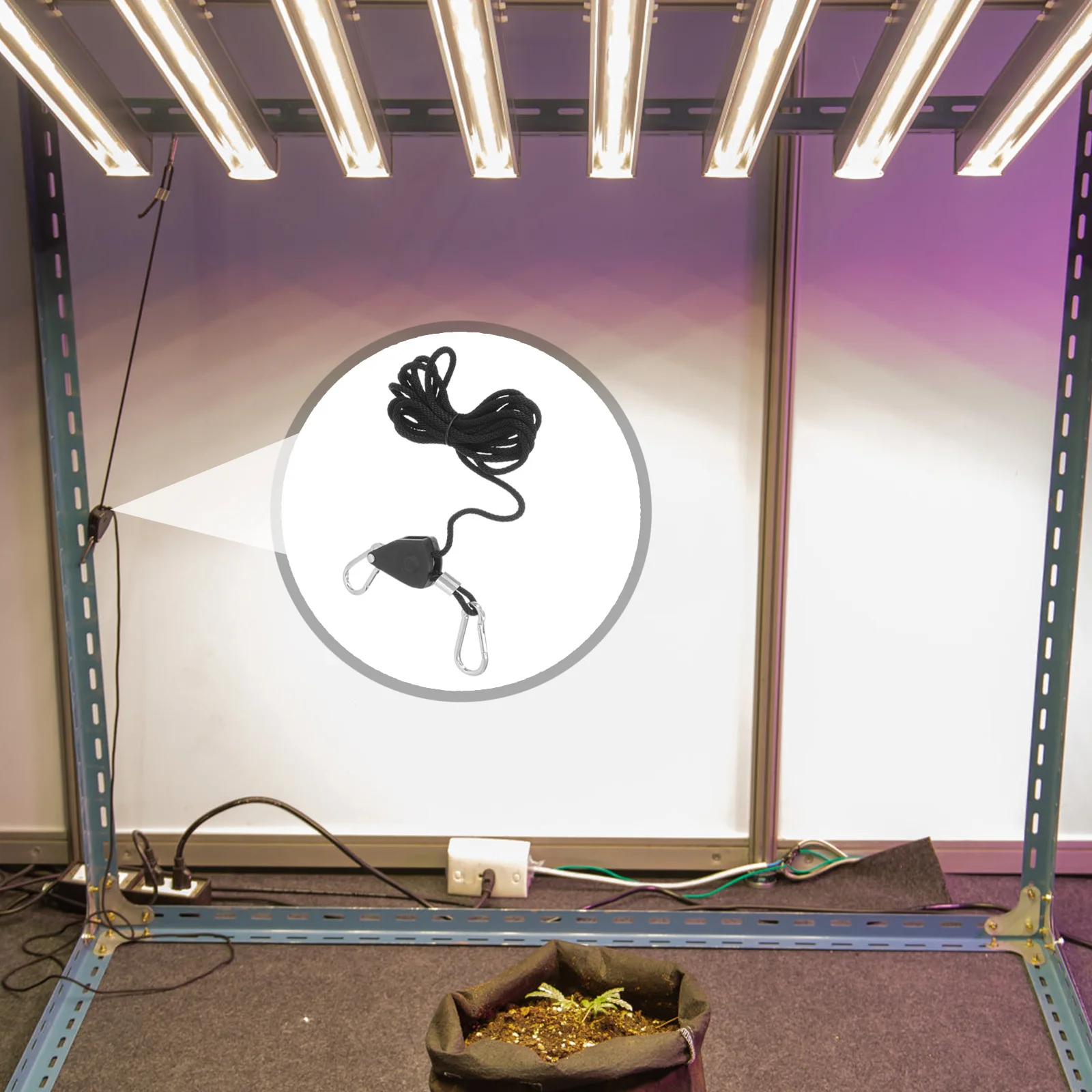 2 قطعة ضوء النبات حبل شماعات الثقيلة قابل للتعديل اسئلة كليب ل Led تنمو أضواء الأنظمة المائية قفل التروس المعدنية