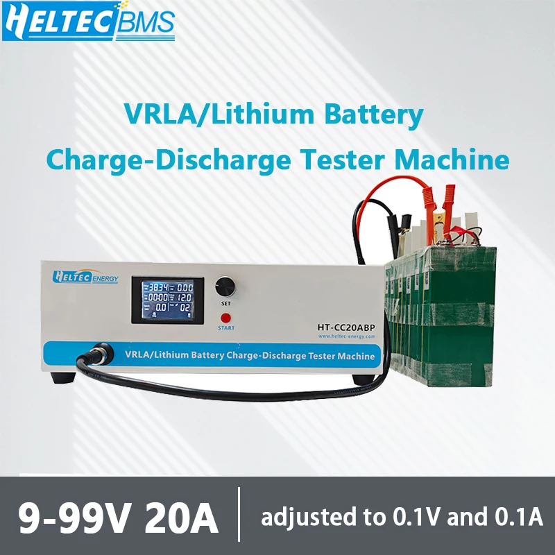 Heltec 9-99V 20A Single Channel VRLA/Lithium Battery Capacity Tester Charge Discharge Cycle Integrated Machine