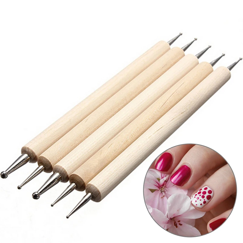 1/3/5PCS Nail Art Dotting Pen Easy To Use Professional Nail Art Tools Drawing Manicure Trending Wooden Durable Wooden Materials