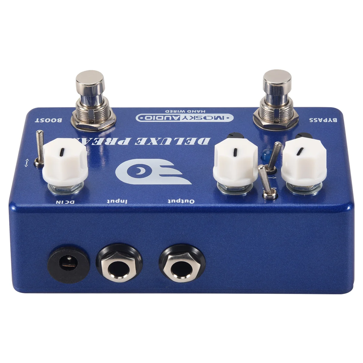 Mosky Deluxe Preamp กีตาร์ 2 In 1 Boost Classic Overdrive Effects เปลือกโลหะพร้อมอุปกรณ์กีตาร์ True Bypass