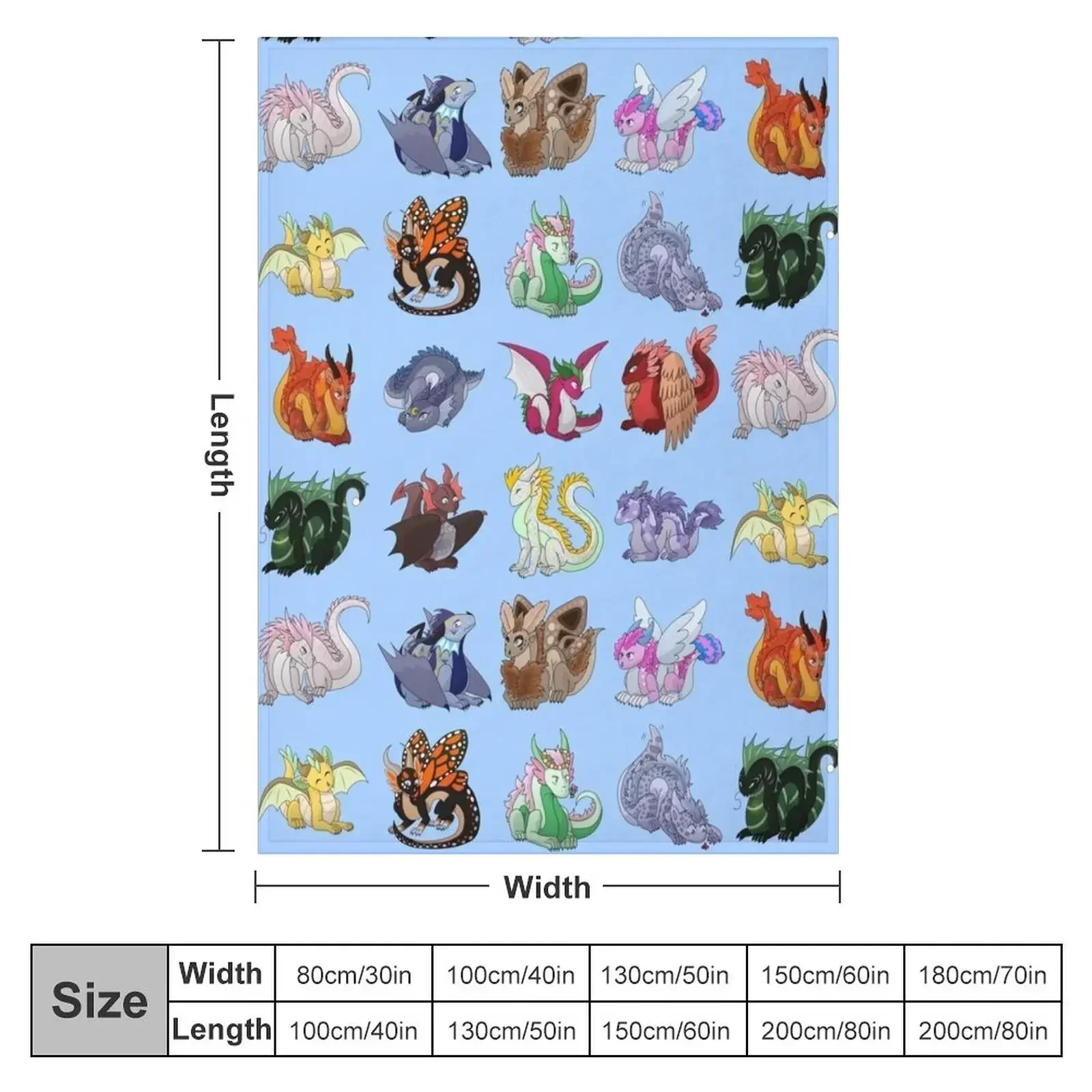 Full Dragon Pattern (Blue vers.) Throw Blanket For Decorative Sofa wednesday Blankets