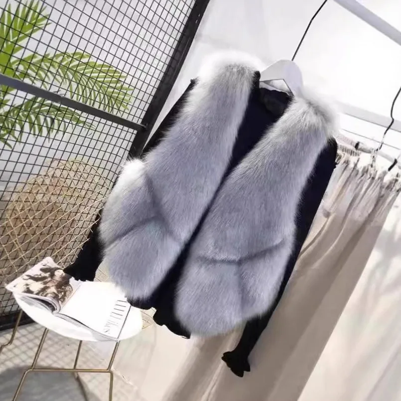 Vests Women Faux Fur Coats Jackets Vest Coat Thick Warm Y2k Streetwear Jacket Sleeveless Elegant Work Outerwear Autumn Winter