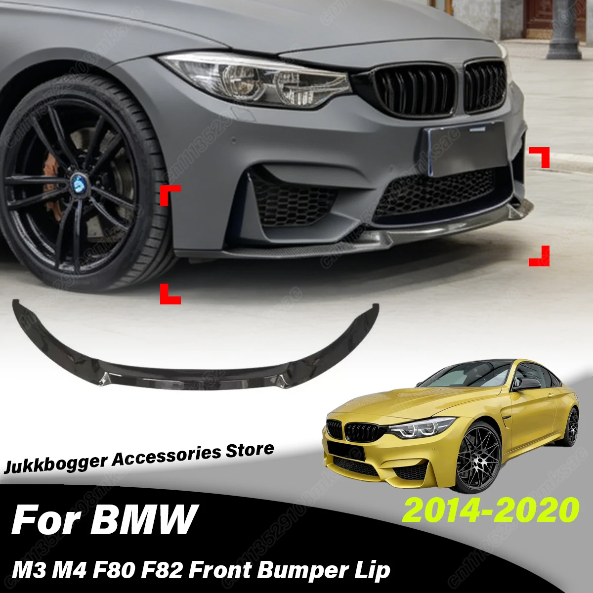 

For BMW M3 M4 F80 F82 F83 2014 2015 2016 2017 2018 2019 2020 Automobile Front Bumper Spoiler Lip Splitter Decoration Accessories