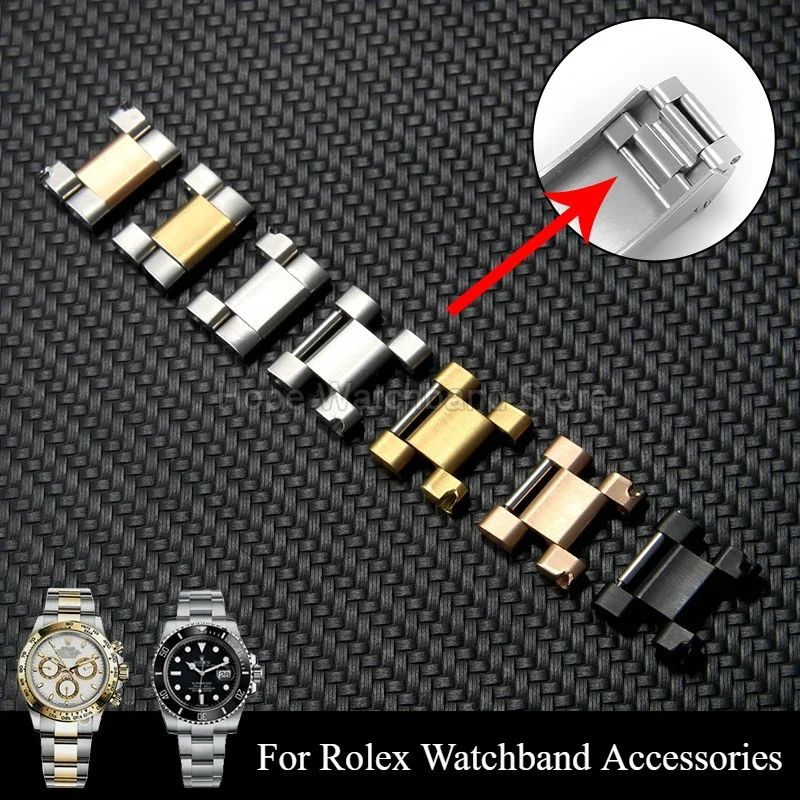 Mirror Polished Oyster Band Spare Double Lugs 9x16mm for Rolex GMT/Yacht-Master Datejust Glossy Surface Keep Bright Tail Link