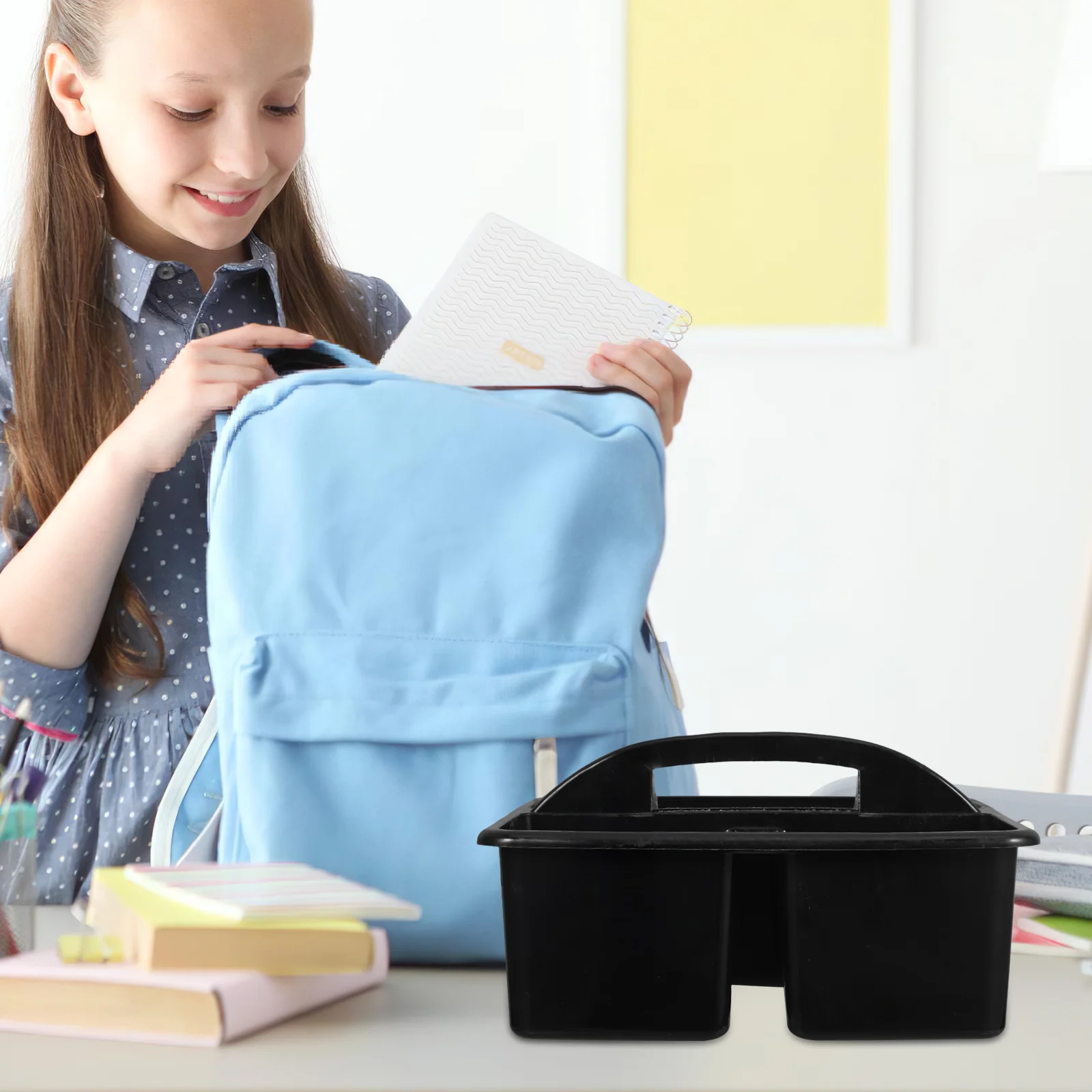 Portable Compartmented Storage Basket Plastic Shower Caddy Organizer Pink Office