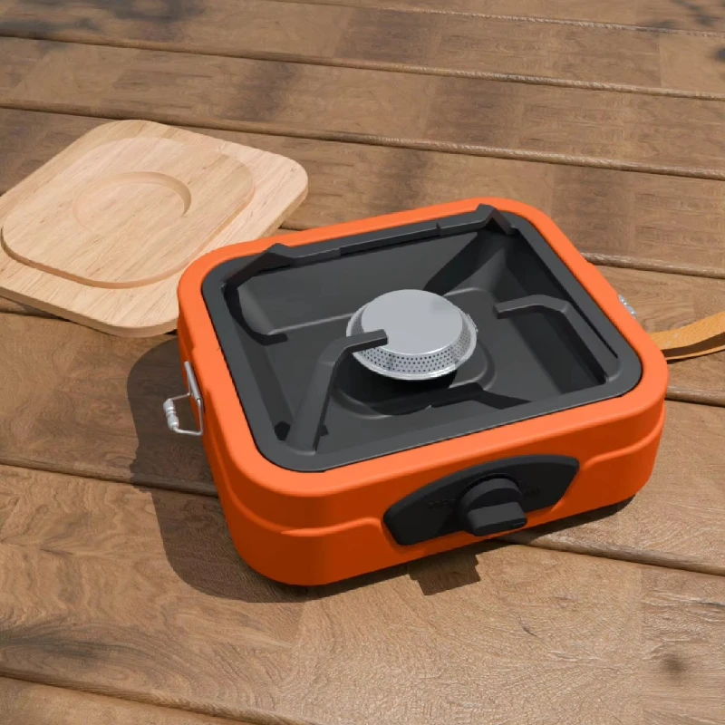 Outdoor camping grill accessories, using split box grill