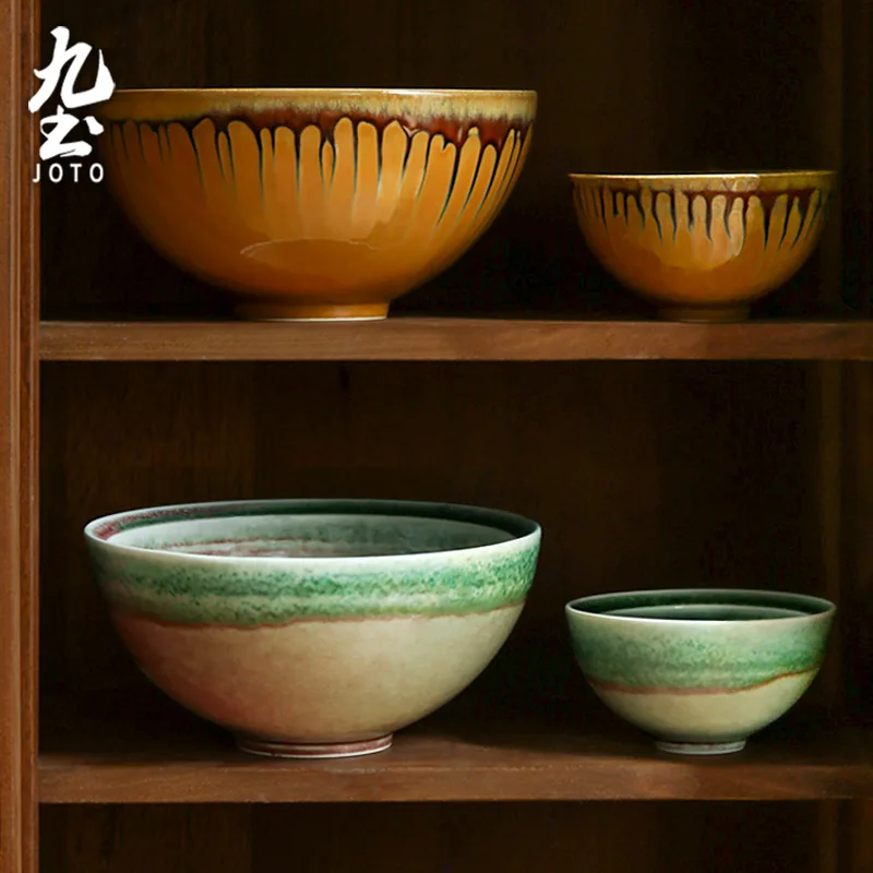 

JOTO Легко чистящаяся японская миска для риса ручной работы в стиле ретро Миска для супа CJR0532