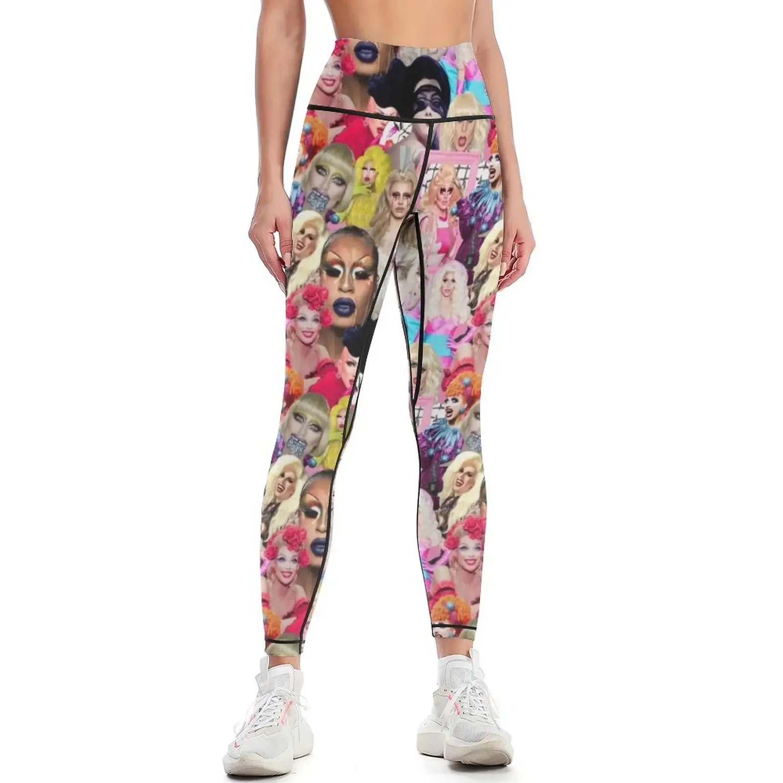 

rupaul drag race collage Leggings Sweatpants sport legging for physical Women's high waist Womens Leggings