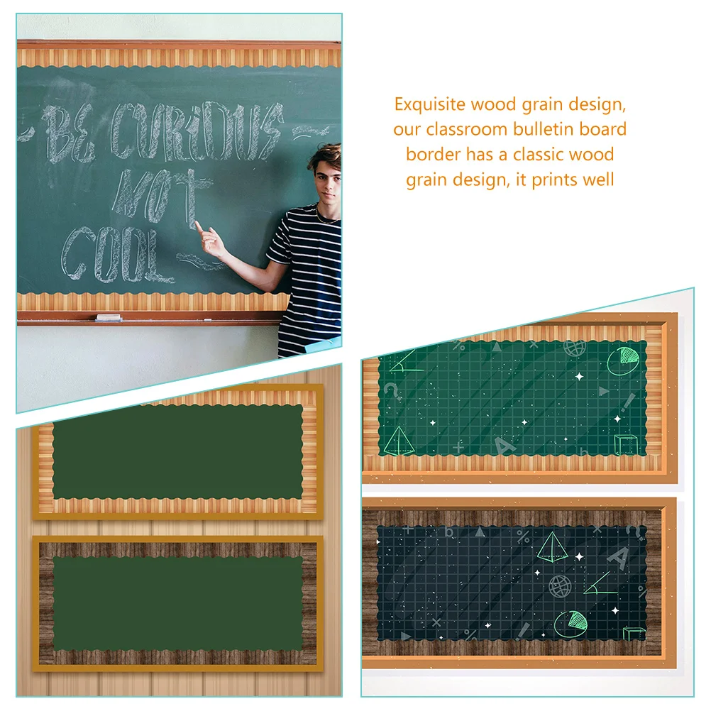 

Bulletin Board Stickers Classroom Decor Border Wrinkle Blackboard Frame Plank Decorative