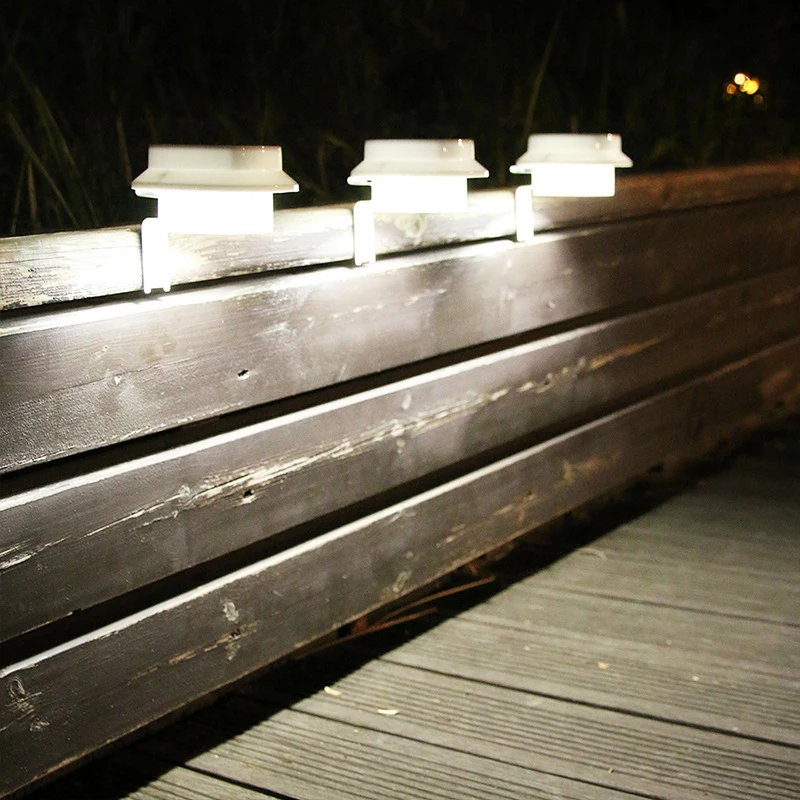 3LED الطاقة الشمسية مزراب ضوء مقاوم للماء الجدار مصباح أبيض دافئ سياج ضوء الليل لحديقة مسار كامبين ديكو LED تركيب المصابيح