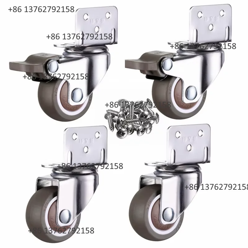 4 Ruedas Giratorias Silenciosas de Goma Suave para Cuna de Bebé, Carrito, Muebles, Accesorios de Repuesto