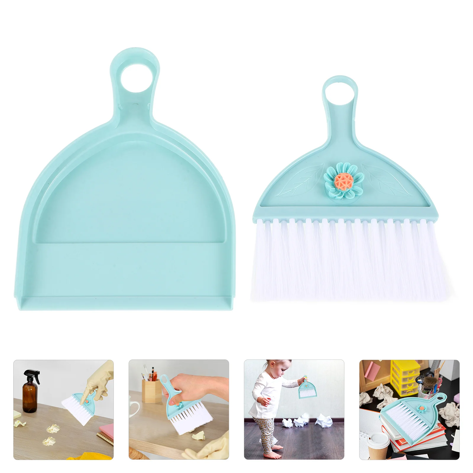 

1 set 1 Set Mini Handheld Broom Dustpan Kit Small Cleaning Tool For Keyboard Desktop Office Home Use Brush Set Crumb Sweeper
