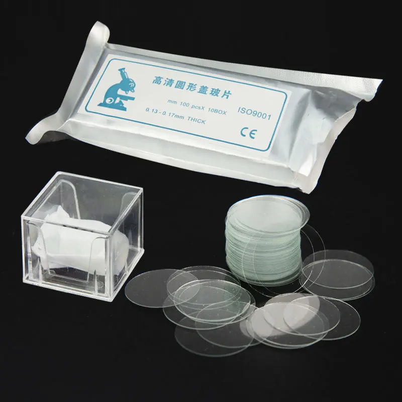 10 Boxes 10~18mm Round Microscope Glass Slide Cover Slips Blank Slides Coverslip Thickness 0.13 - 0.17mm