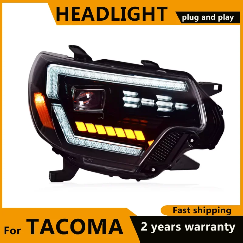 For Toyota Tacoma Headlights 2012 2013 2014 2015 Tacoma LED Headlight LED DRL Project Lens Dynamic turn signal Headlamp assembly