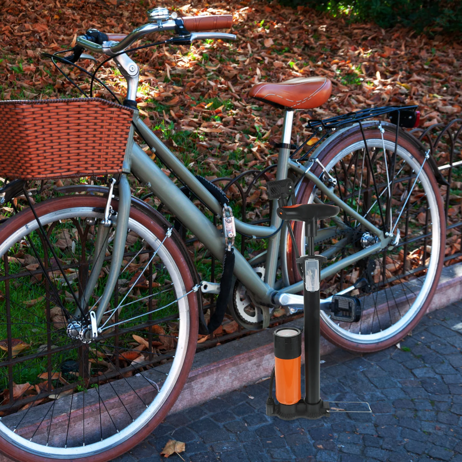 

Portable Tire Pump 160Psi High Pressure Floor Bike Inflation Gauge Thicken Body For Mountain Bicycle Motorcycle Basketball