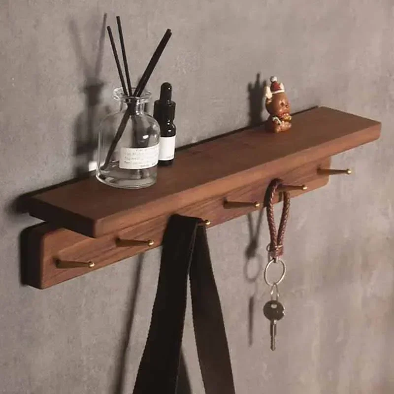 Multifunctional Entrance Hall Wooden Wall Clothes Hanger Dressing Rooms Bedroom Clothing Hat Coat Storage Organizer Hanger Hooks