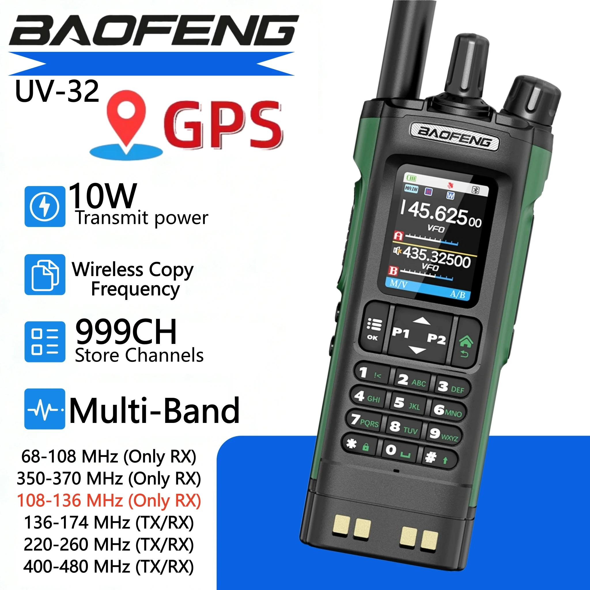 

Бесплатная доставка: рация Baofeng UV-32 10W, двухсторонняя связь