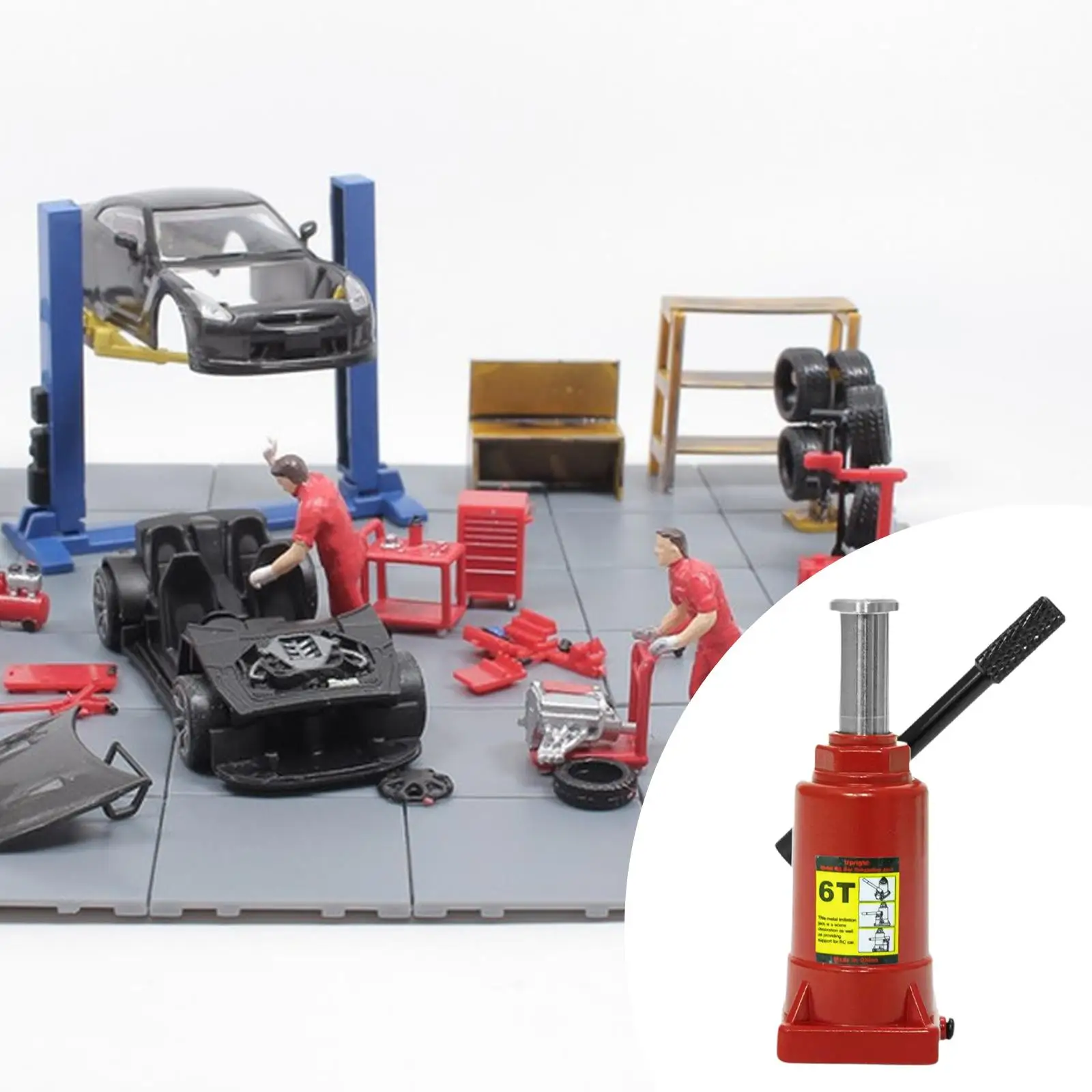 

Collectible RC Car Jack Stand Model Miniature Sculpture Metal Car Garage Accessory for Old Cars to Scale Diorama