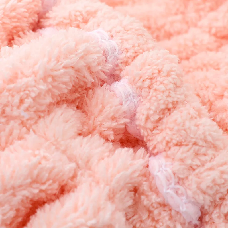 산호 양털 헤어 드라이 타월 모자 - 초흡수성 빠른 건조, 귀여운 토끼 귀 & 그림, 아기, 어린이, 소녀 및 여성용