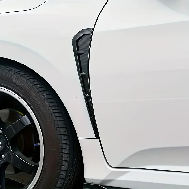 1 زوج سيارة درابزين الجانب غطاء فتحة التهوية الكسوة تعديل ألياف الكربون الأسود الحاجز الجانب الخياشيم العالمي تنفيس الهواء ملصقات الزخرفية #2