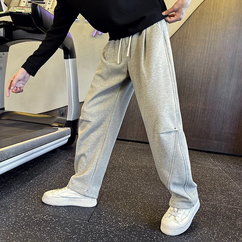 

2-Color Sweatpants Polyester Fiber Base Layer Loose Fit Youthful Sle Cotton 67% Polyester 33% Long Pants Straight Tube