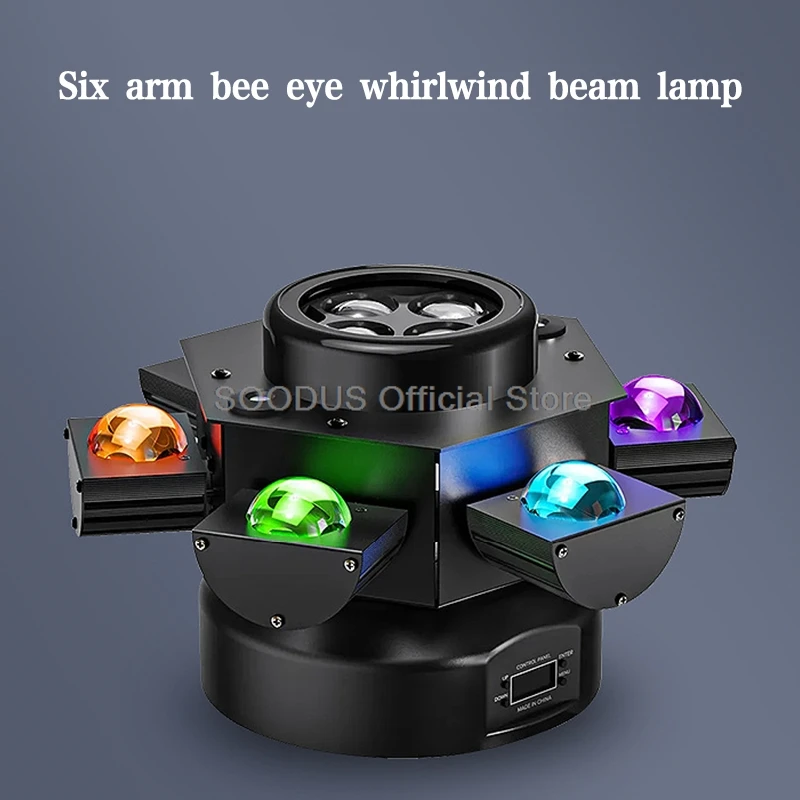 6 Eyes Moving Head Strobe Beam Light With RGBW 4in1 LED DJ Stage For Party Disco Bar Dj Show Effect Show Lamp Club Party Wedding