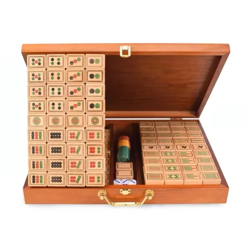 YYHC-Luxury Mahjong Set Sandalwood Wood Mahjong Gift Box Nautical Style Painted Mahjong Set  Promotions & Business Gifts