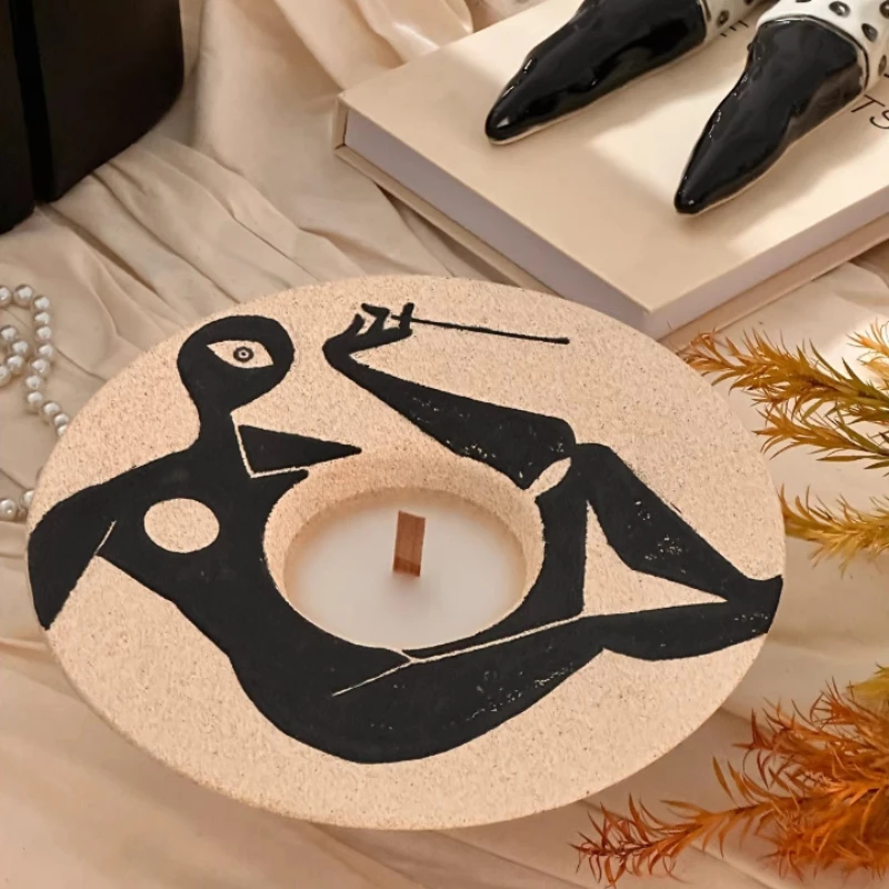 Wabi Sabi style candle holder ornaments,ins style abstract humanoid candle holder, living room desktop atmosphere decorations