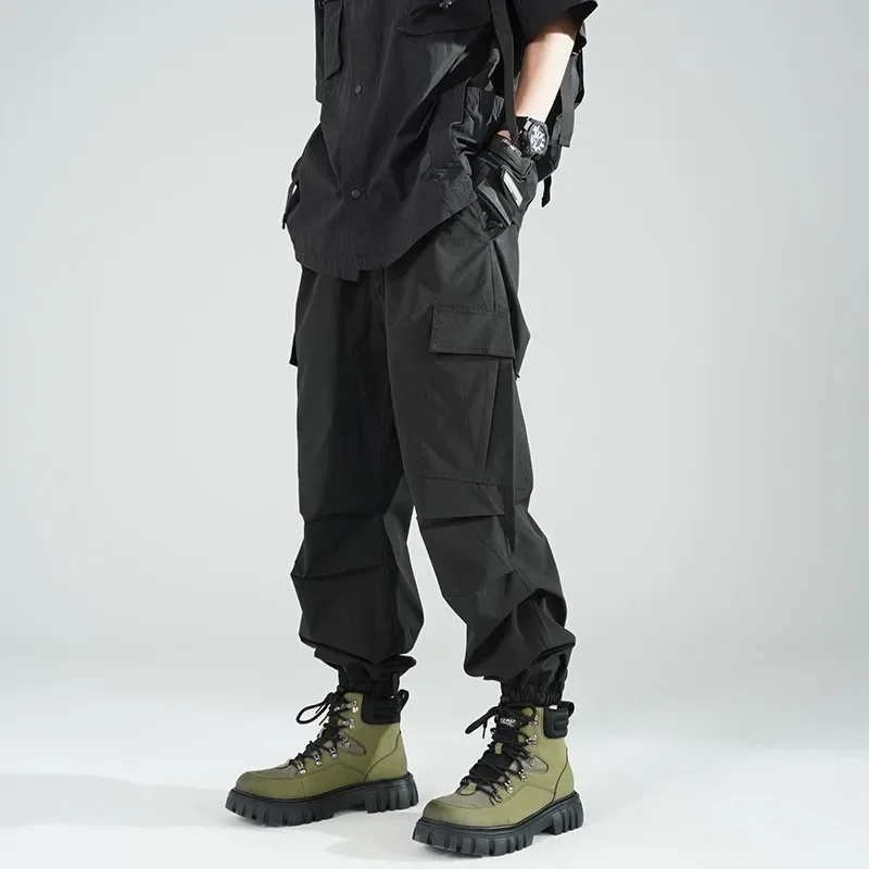 Men's Cargo Pants Loose Wide Legs Comfortable and Breathable, Outdoor Casual, Wearable, Running, Cycling, Multi-pocket