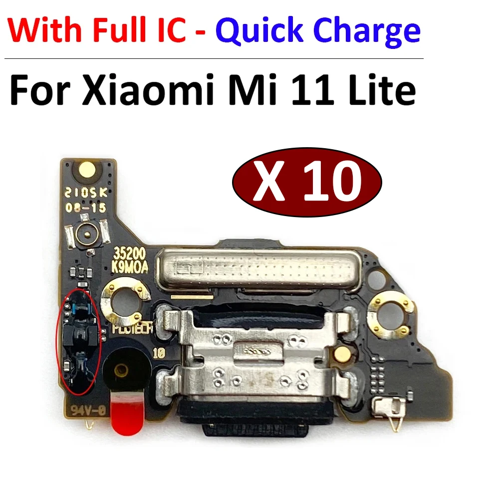 

10Pcs/Lot, USB Charging Port Microphone Dock Connector Board Flex Cable For Xiaomi Mi 11 Lite 4G / 5G m2101k9ag Repair Parts