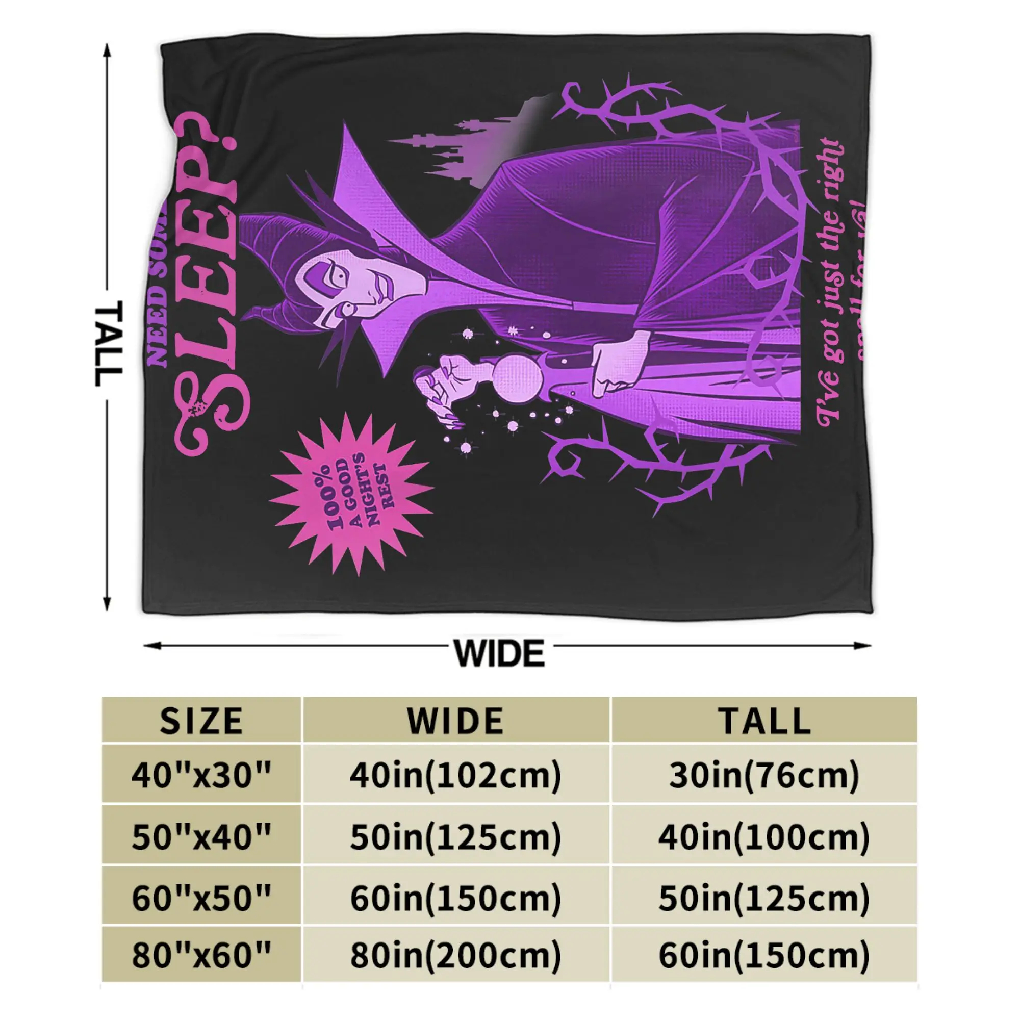 Villains for Hire Maleficent Need Some Sleep Blankets  Wool Funny Warm Throw Blankets for Bedspread Winter Office