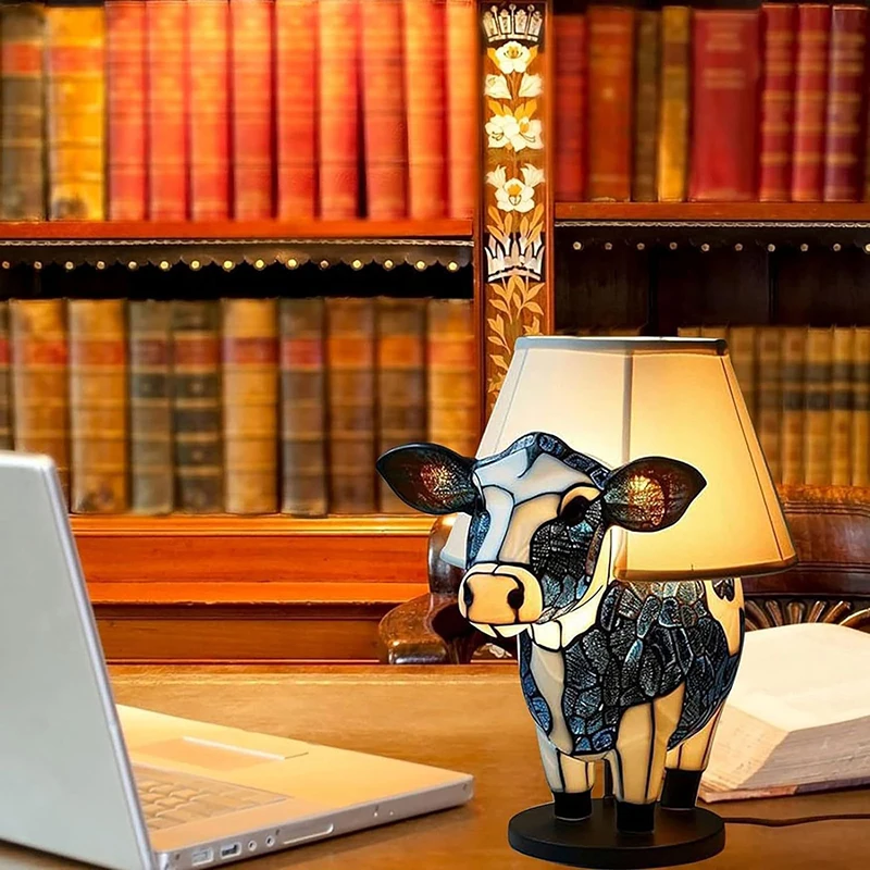 Beautiful Cow Night Light Table Lamp Bedside Lamp For Living Room Bedroom Dormitory Office USB Table Lamp