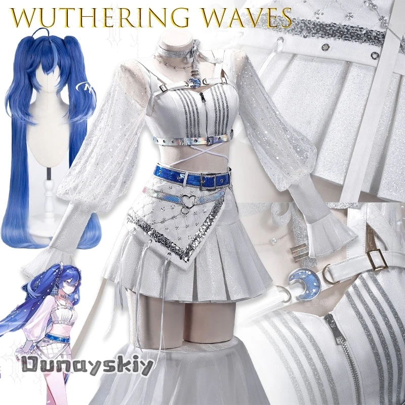 

Wuthering Waves Solar 5 Birthday Party Yuno Full Set Cosplay Costume Anime Game Character Dress For Women Halloween Party cos