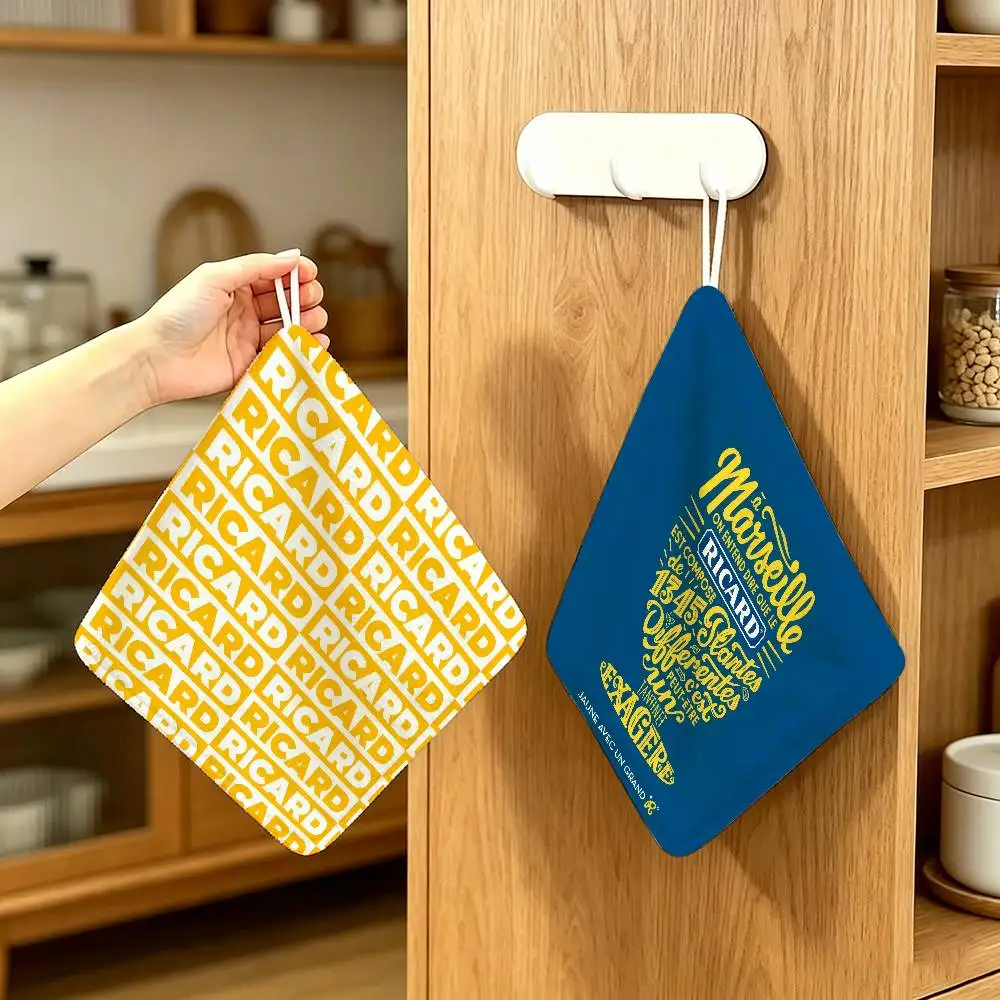Fashion  LOGO   Polyester Cotton Daily Towel Hanging Kitchen Hand Wiping Cloth Durable for Whole House Use R-RicardS