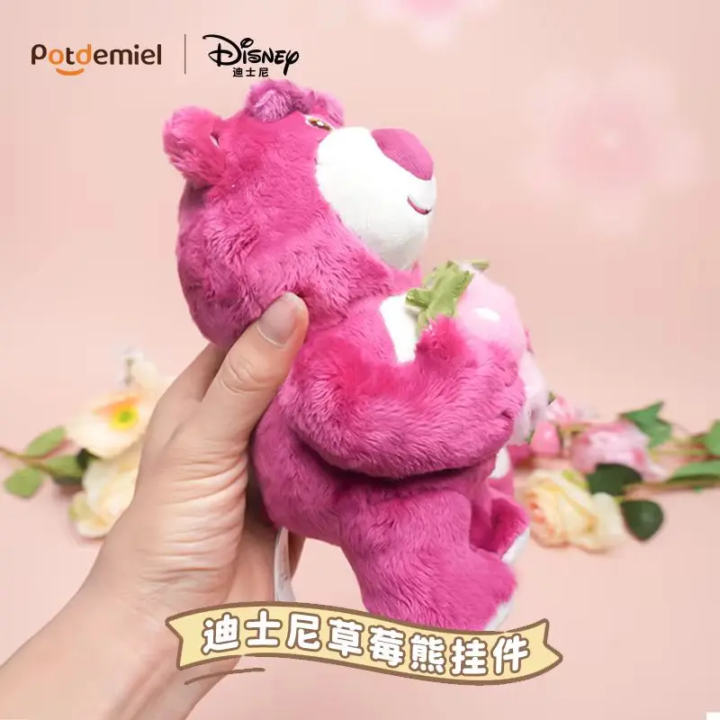 15 cm Disney Lotso Aardbei Beer Pluche Pop Hangende Schooltas Ornament Sleutelhanger Desktop Ornament Verjaardag Verrassingscadeau Cadeau