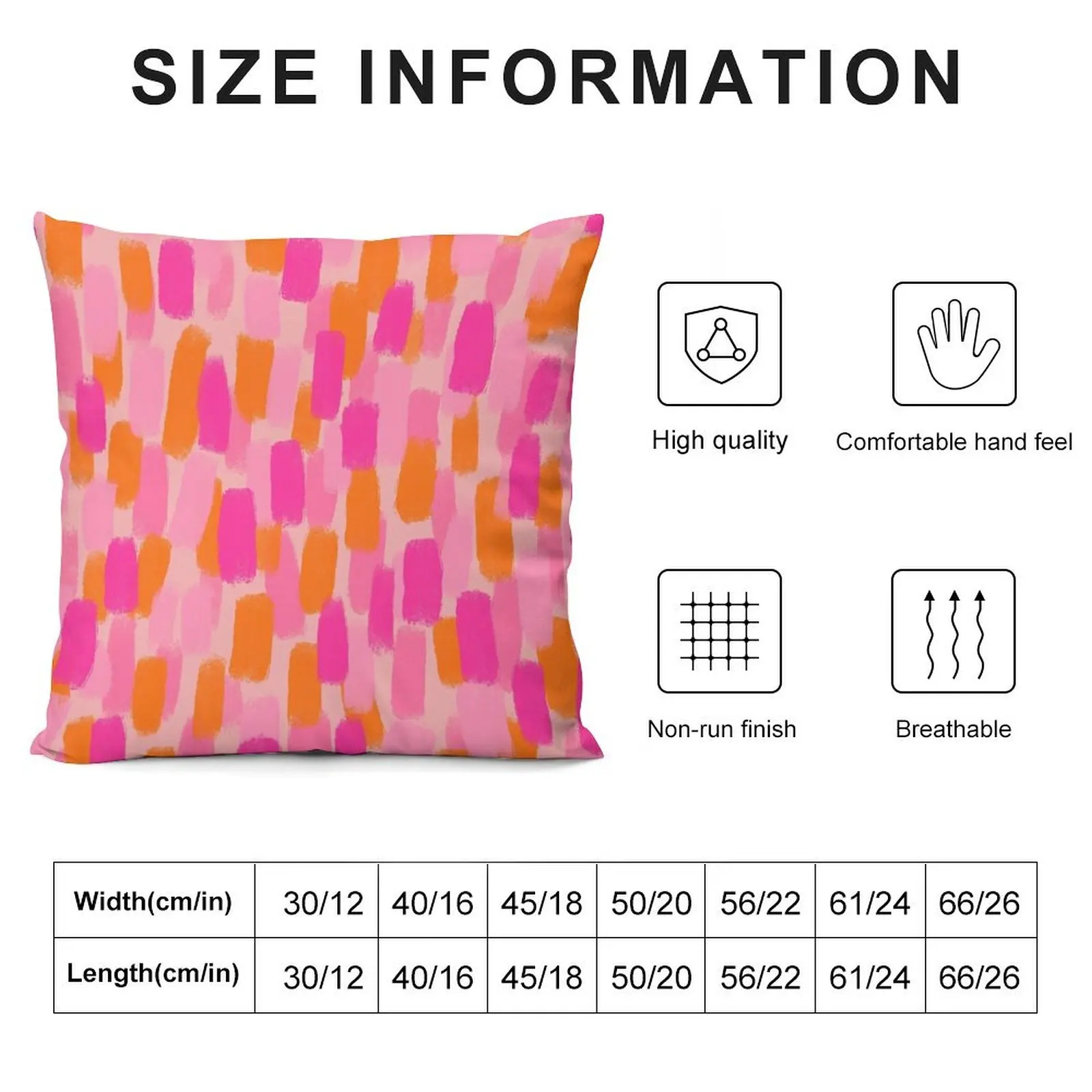 Abstract, Pink with Orange, Paint Brush Effect Throw Pillow Christmas Pillowcase Pillowcase pillow