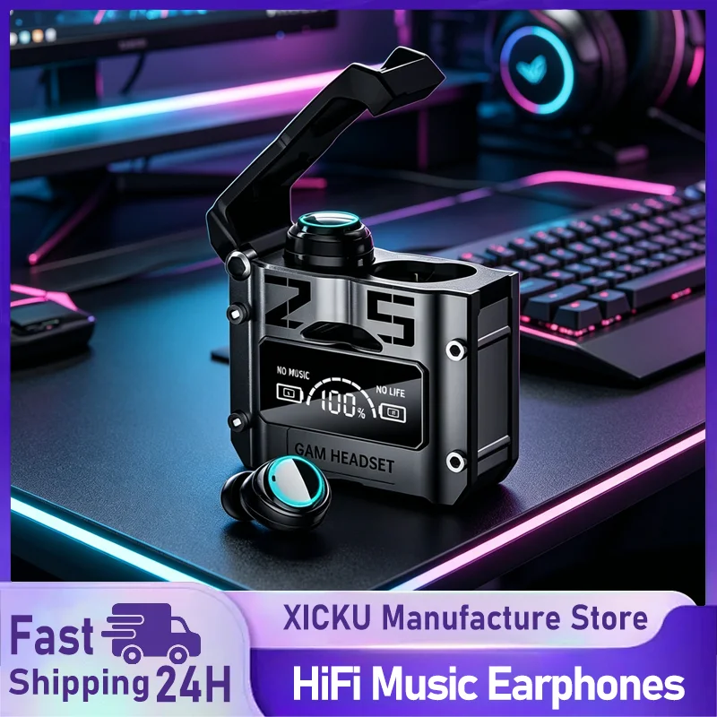M25 Small Wireless Earbuds Cheap Wireless Low Latency IPX-7 Waterproof Type-C Earphone Motast Wireless Earbuds