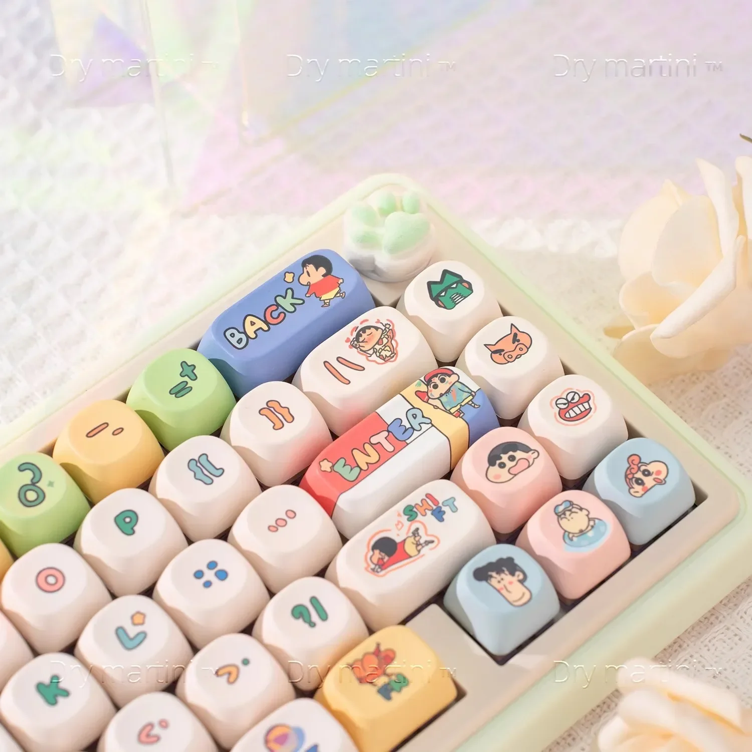 

MOA Keycap PBT 138 Keys Cute Anime Crayon for 60/64/84/98/108 Gaming Mechanical Keyboards