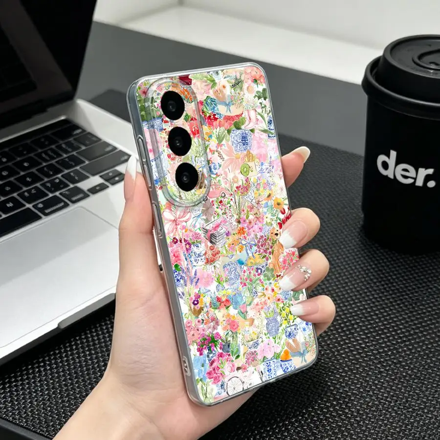 Whimsical Garden Tea Party Phone Cover Case for Samsung Galaxy A14 A16 A54 A15 A55 A23 A52 A31 A36 A27 A26 A24 A56 A50 A33 A52