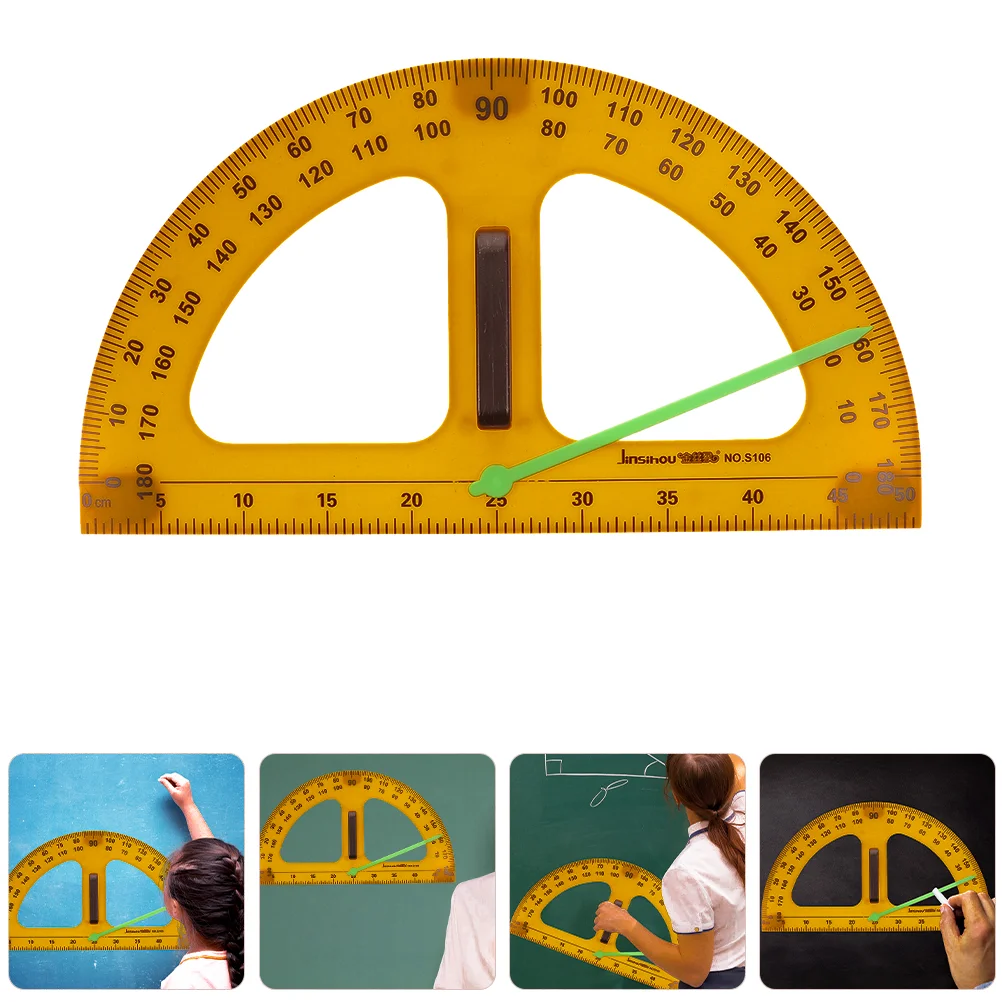 Transportador de ángulo de matemáticas, herramienta de cuernos pequeños, transportadores naranjas para dibujar, papelería para profesores, trabajo práctico