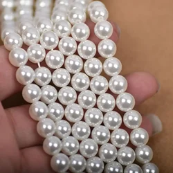 Round AAA Pearls made from natural shells Fine Look 2/4/6/8/10mm Loose Spacer Beads for Jewelry Making DIY Necklace Bracelets