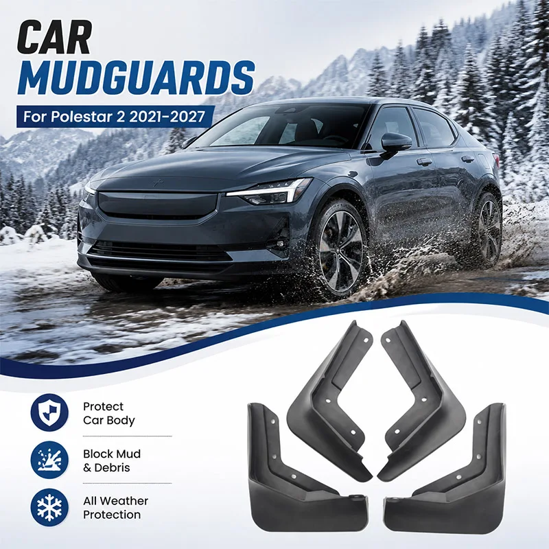 4Pcs Mudguards For Polestar 2 2021-2027 2025 For Polestar2 Mud Flaps Splash Guards MudFlaps Front Rear Fender Car Accessories