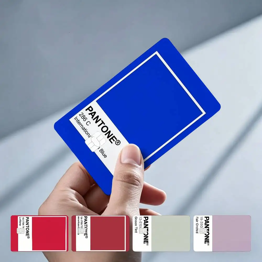 Aesthetic Pantone Swatch 4PCS!Trendy & Cool Business-Style Bank Card Sticker — Suitable for Debit Card Decoration