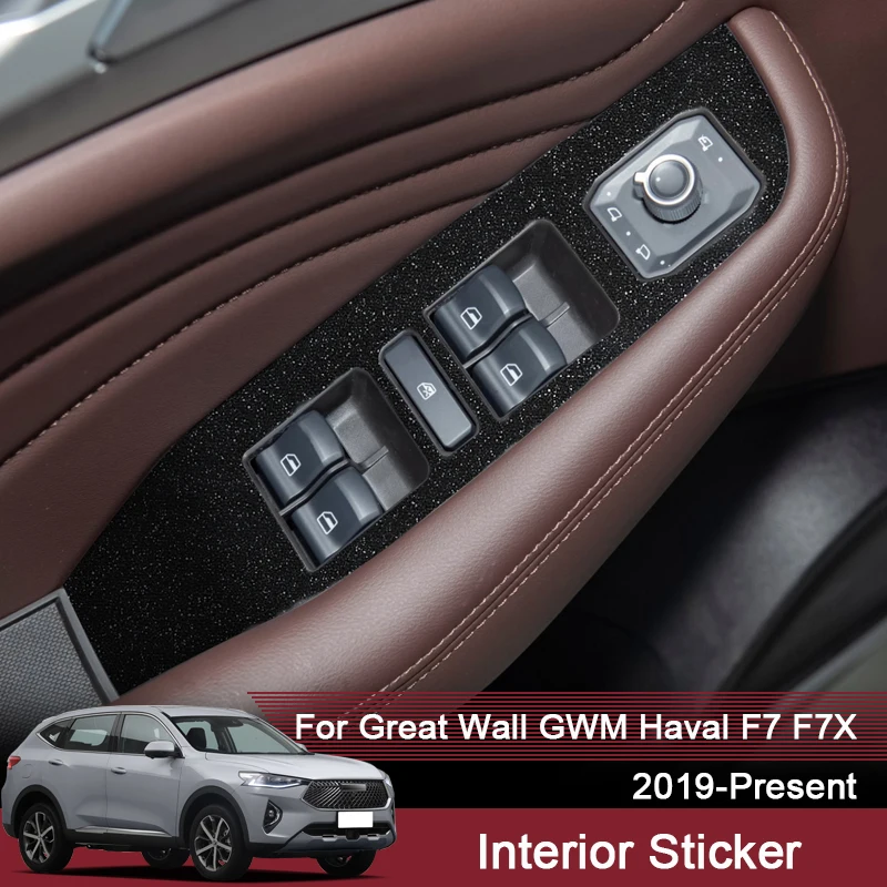 

For Great Wall GWM Haval F7 F7X 2019-2025 Car Interior Sticker Windows Contol Decal Door Gear Panel Protective Film Accessories