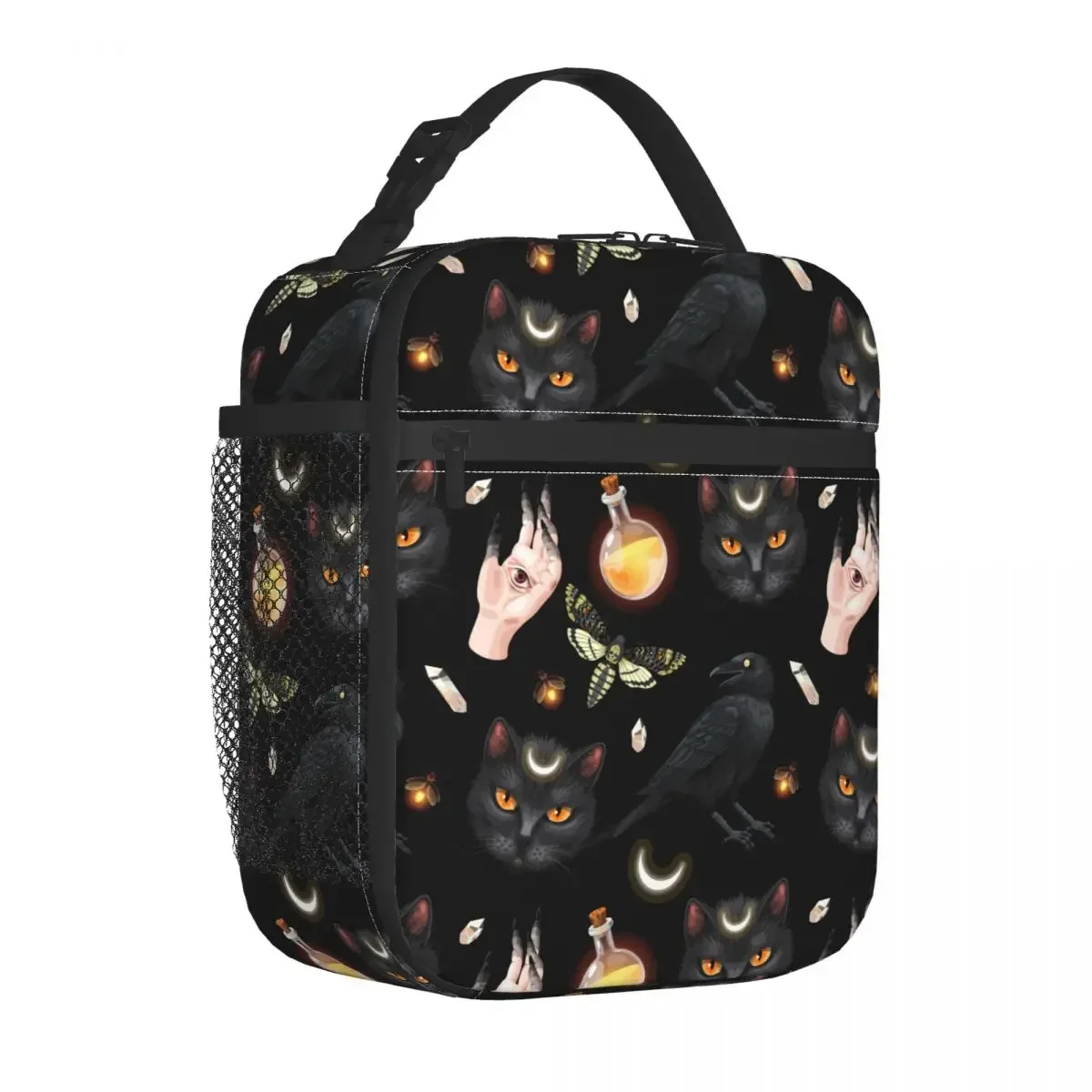 Raven Death Moth And Thermal Insulated Lunch Bag Work Portable Bento Box Cooler Thermal Lunch Box