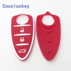 10 pz/lotto in gomma siliconica Key Pad 3 pulsanti per Alfa Romeo Mito Giulietta 159 GTA Flip Remote Key Colorful Pad accessori auto