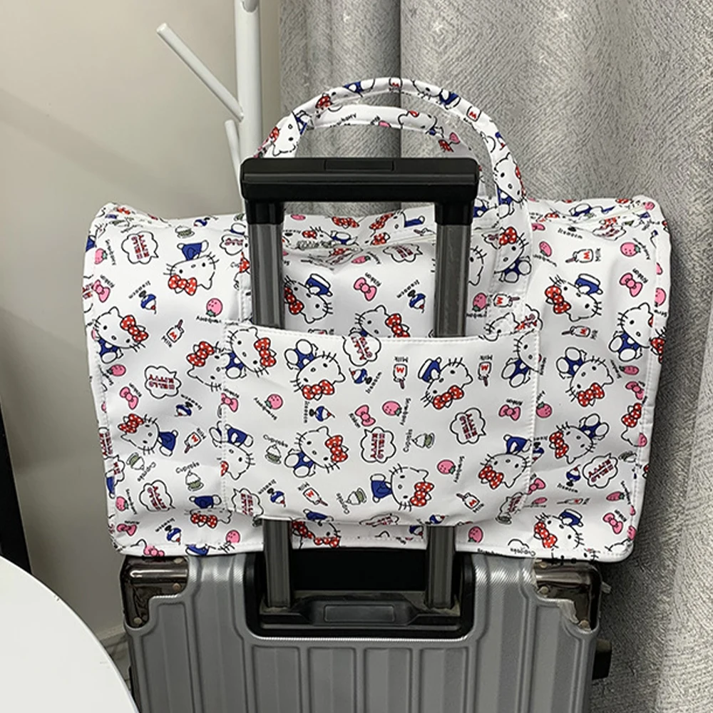 Cute Hello Kitty One Shoulder Storage Bag Sanrios Anime Pochacco Travel Bag Cartoon Business Trip Luggage Bag Kawaii Handbag