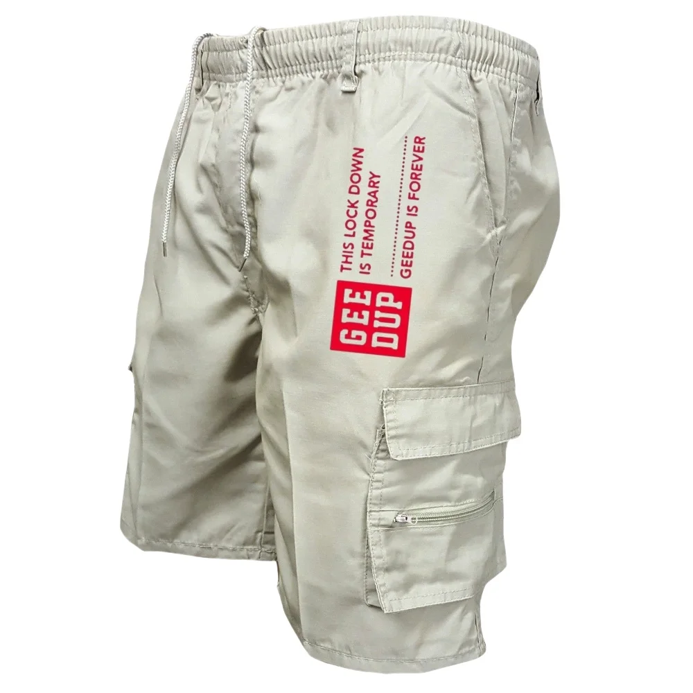 Summer men's Workwear Shorts, thin Multi-pocket Outdoor casual Sports shorts, Beach pants, And fashionable Letter-printed pants