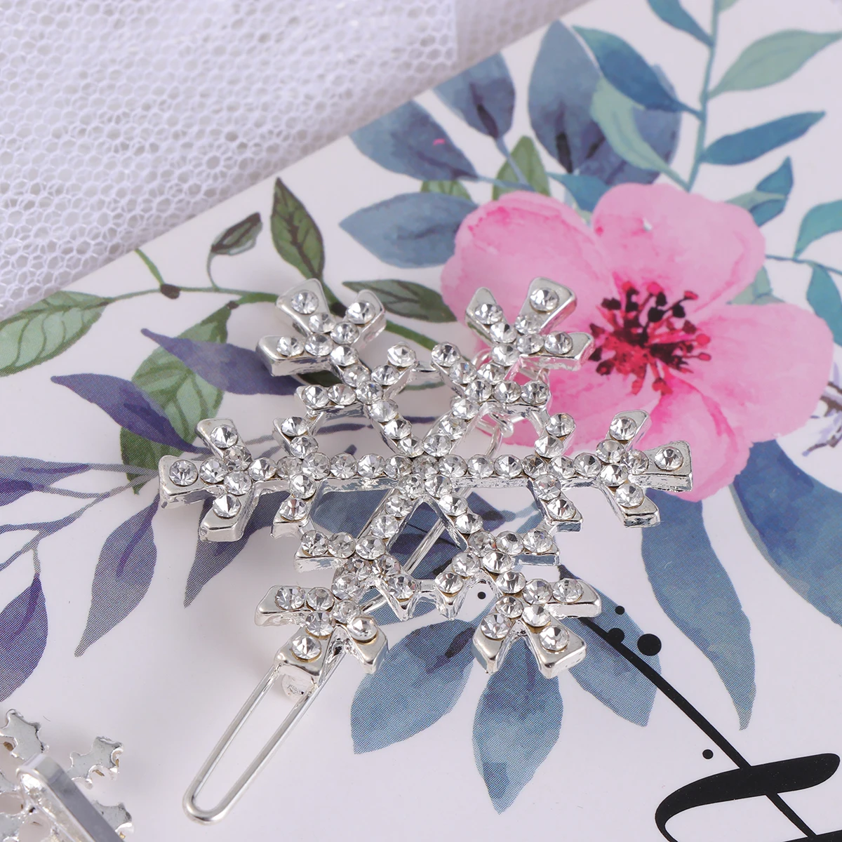 

6pcs Hair Clip Set Snowflake Hairpins For Kids Children Barrettes Mixed Ribbon No Fraying Secure Hold Thin Thick Curly Straight