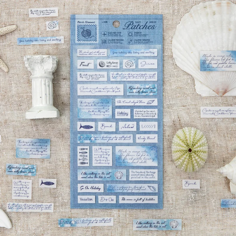1 Sheet Patch-Style Sticker with Fabric Texture, Decorative for Handmade Embellishment & Journal Layouts